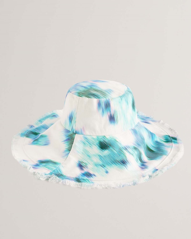 Ted Baker FIIONN Floral Printed Beach Hat Białe | 60WOHQCZL