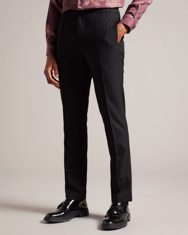 Ted Baker GIGGS Irvine Fit Trouser with Drawcord Czarne | 52AWPOTLK