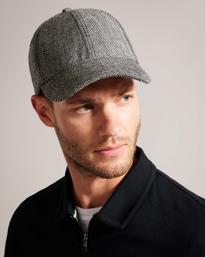 Ted Baker GREGGG Tweed Cap Czarne | 24ZVDCAXQ