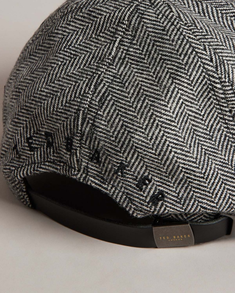 Ted Baker GREGGG Tweed Cap Czarne | 24ZVDCAXQ