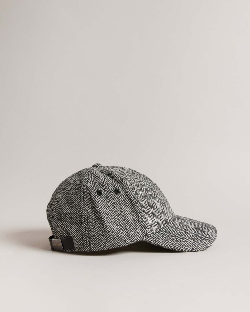 Ted Baker GREGGG Tweed Cap Czarne | 24ZVDCAXQ