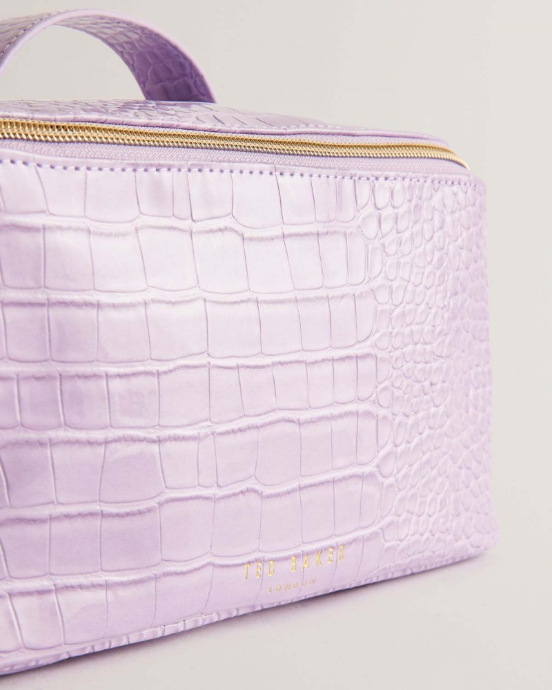 Ted Baker HAANAS Imitation Croc Washbag Lilac | 67MQSOIXH