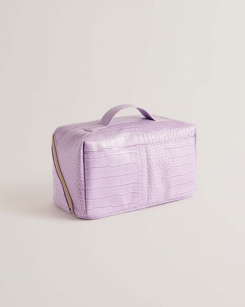 Ted Baker HAANAS Imitation Croc Washbag Lilac | 67MQSOIXH