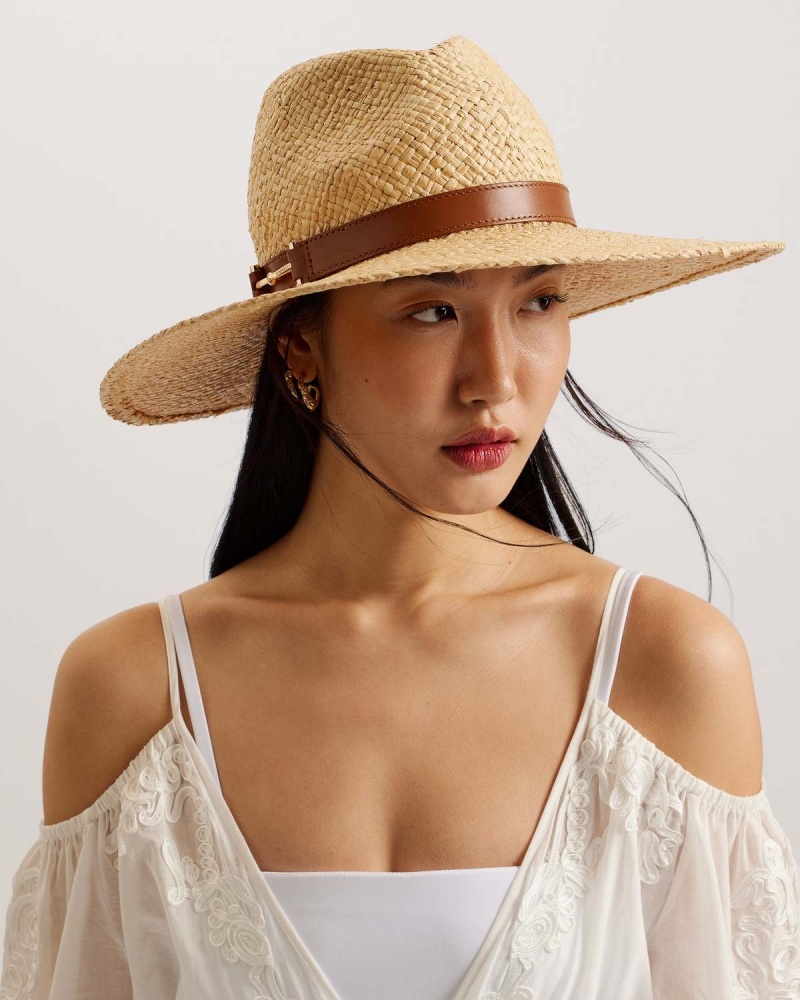 Ted Baker HARIETS Straw Hat Natural | 79MBKXPNF