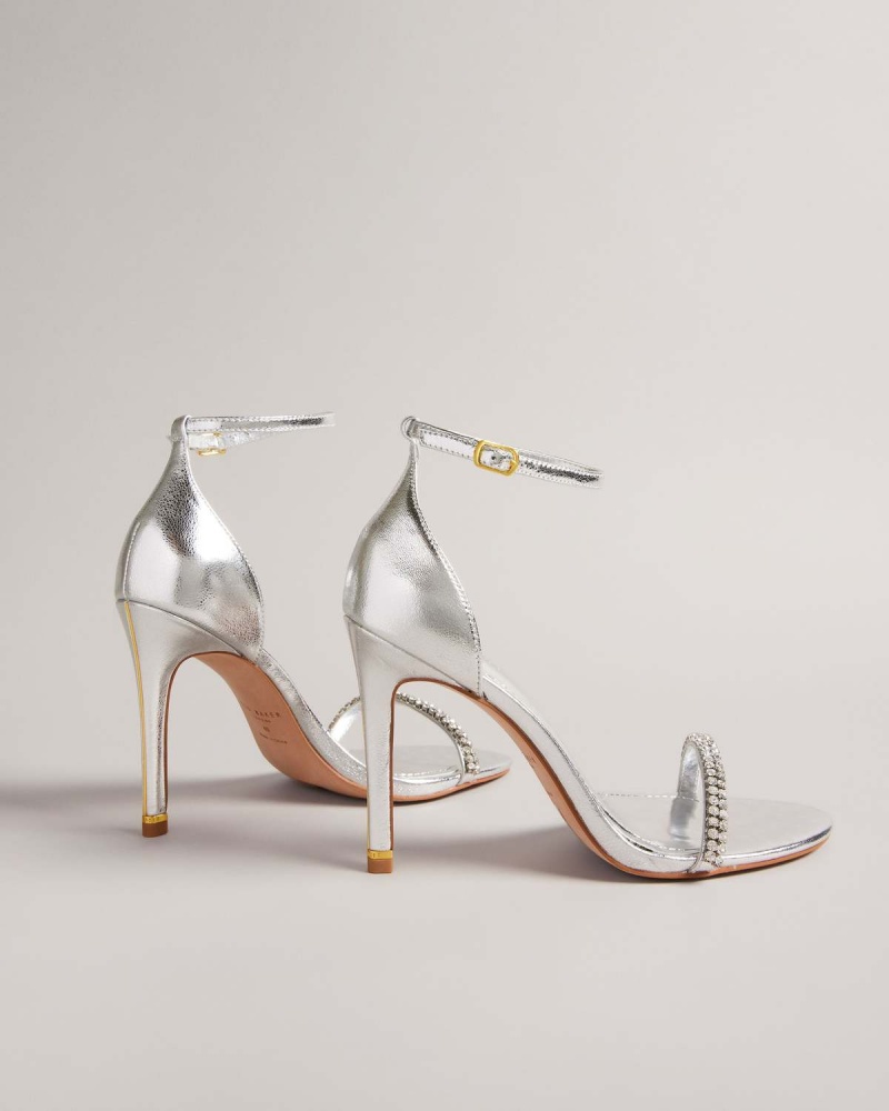 Ted Baker HELENNI Crystal Paskiem Obcasie Sandal Srebrne | 23VPXQRZB