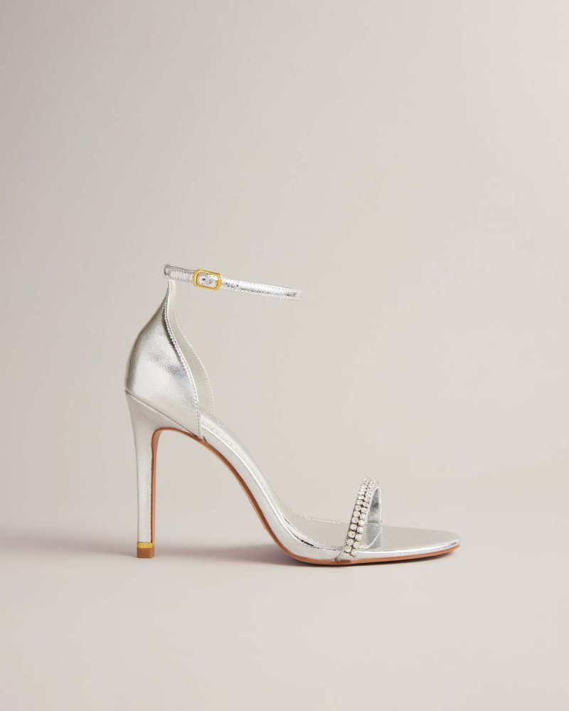 Ted Baker HELENNI Crystal Paskiem Obcasie Sandal Srebrne | 23VPXQRZB