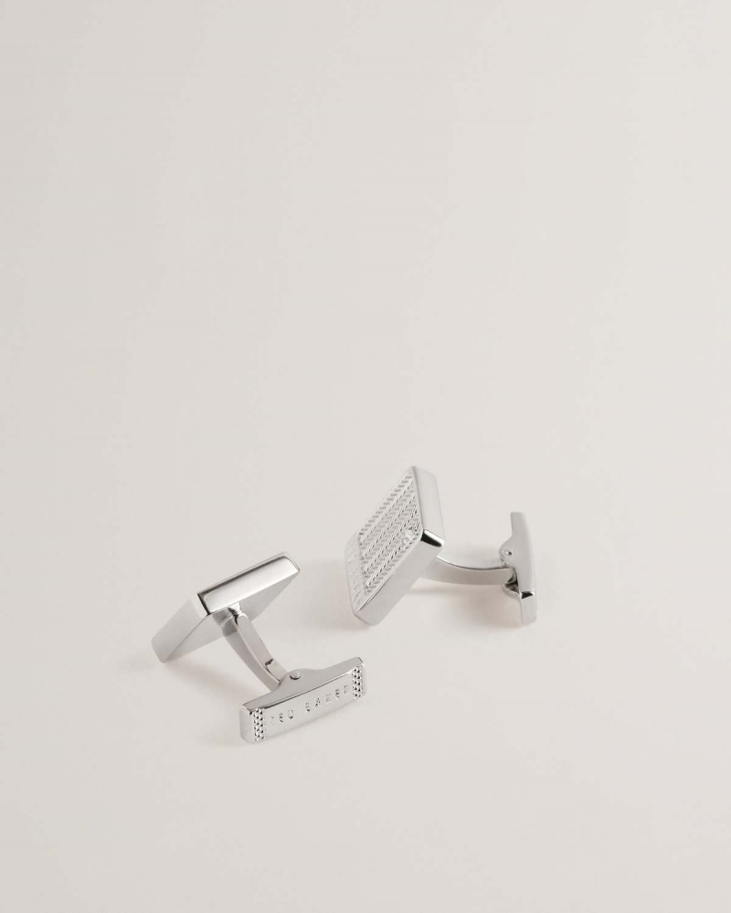 Ted Baker HENRRY Herringbone Cufflinks Silver-col | 89KBLSAEH