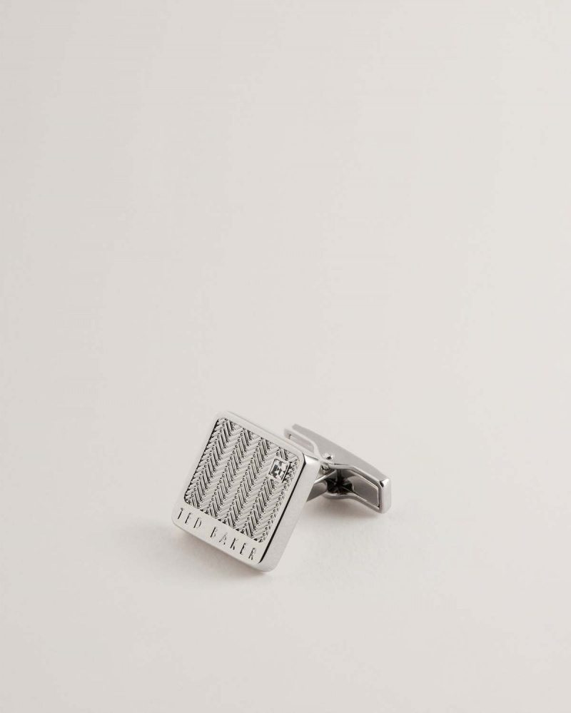 Ted Baker HENRRY Herringbone Cufflinks Silver-col | 89KBLSAEH