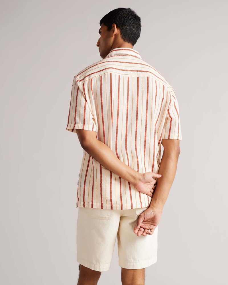 Ted Baker HILLMA SS Seersucker Stripe Shirt Różowe | 43RBZXFWD