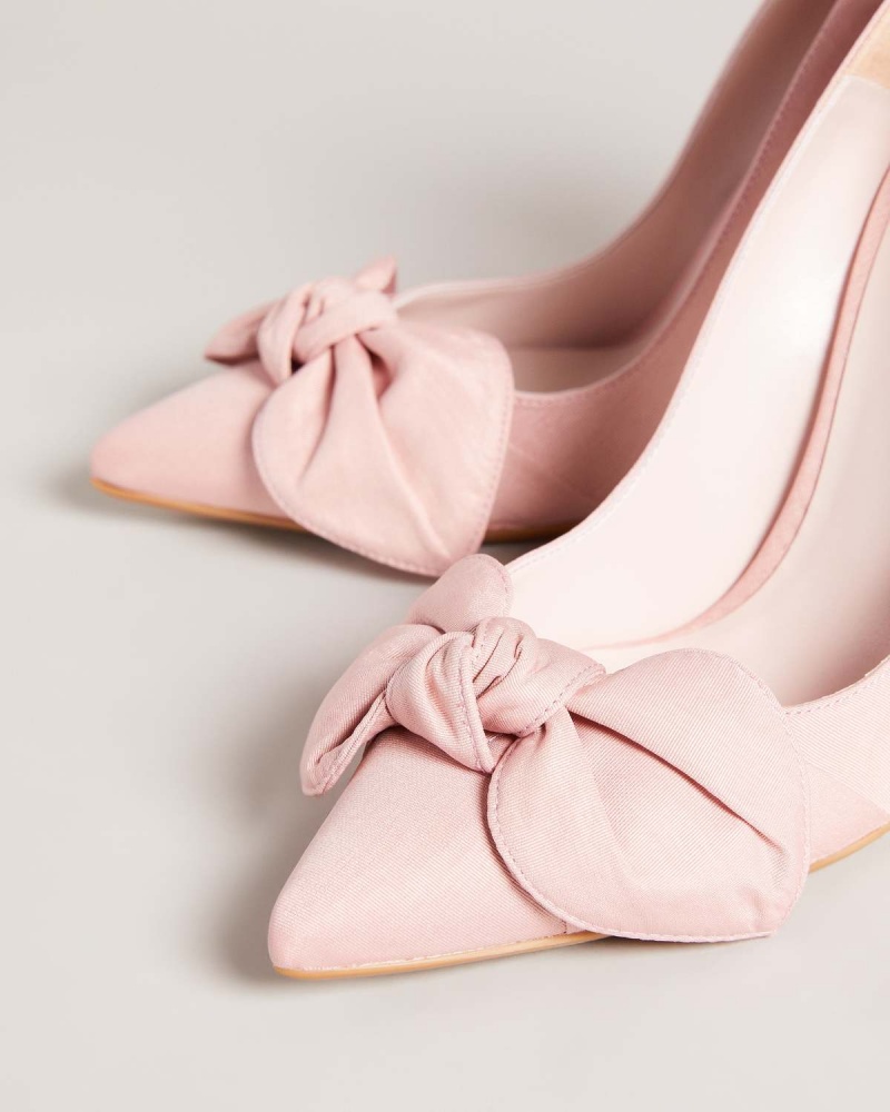 Ted Baker HYANA Moire Satin Bow 100mm Court Shoe Czarne | 52BMGDLFK