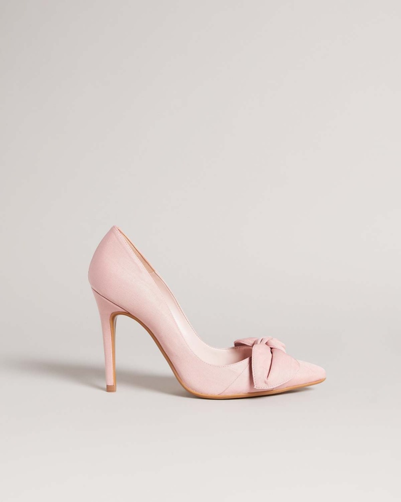 Ted Baker HYANA Moire Satin Bow 100mm Court Shoe Czarne | 52BMGDLFK