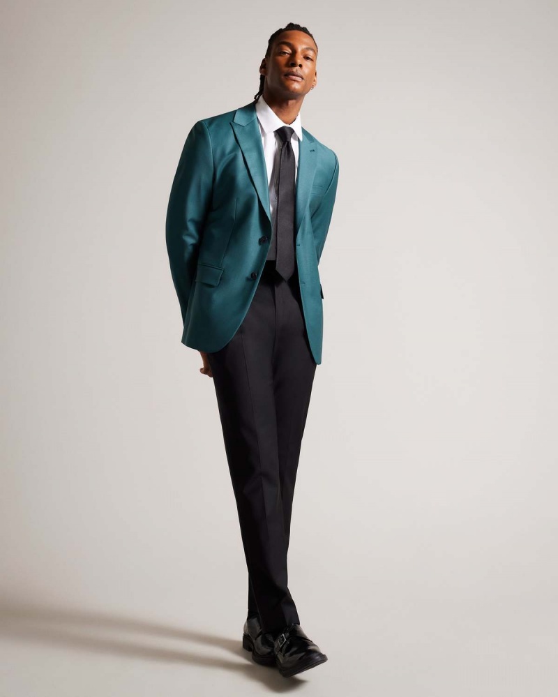 Ted Baker HYNISH Slim Fit Wełna Tonic Blazer Mid Gree | 70ZURHICX