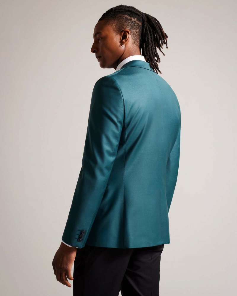 Ted Baker HYNISH Slim Fit Wełna Tonic Blazer Mid Gree | 70ZURHICX