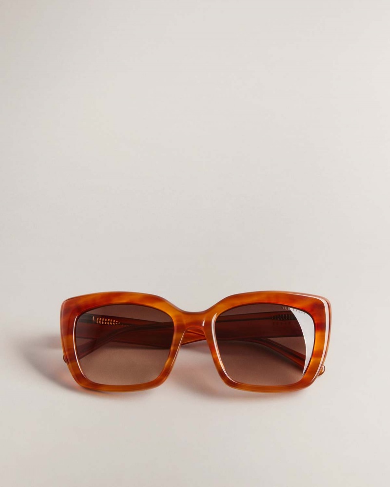 Ted Baker Hyatts Chunky Cat Eye Frame Sunglasses Brązowe | 89FKBIYEM