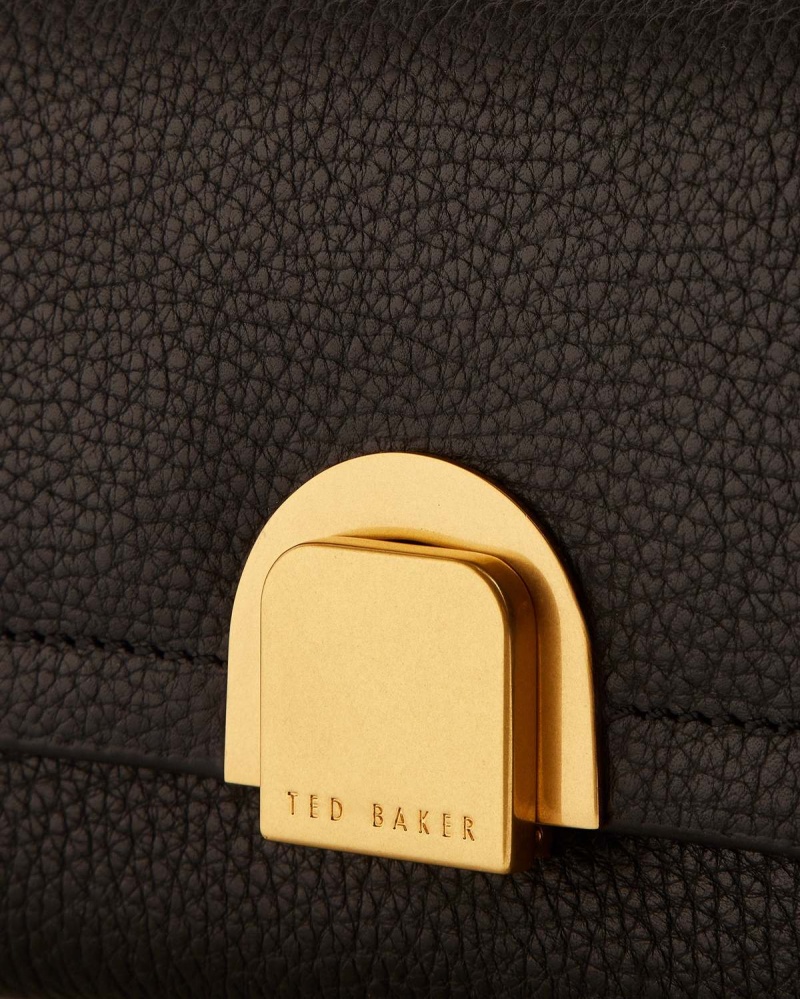 Ted Baker IMIELDI Lock Detail Fold over Purse Czarne | 17DGBZRCS