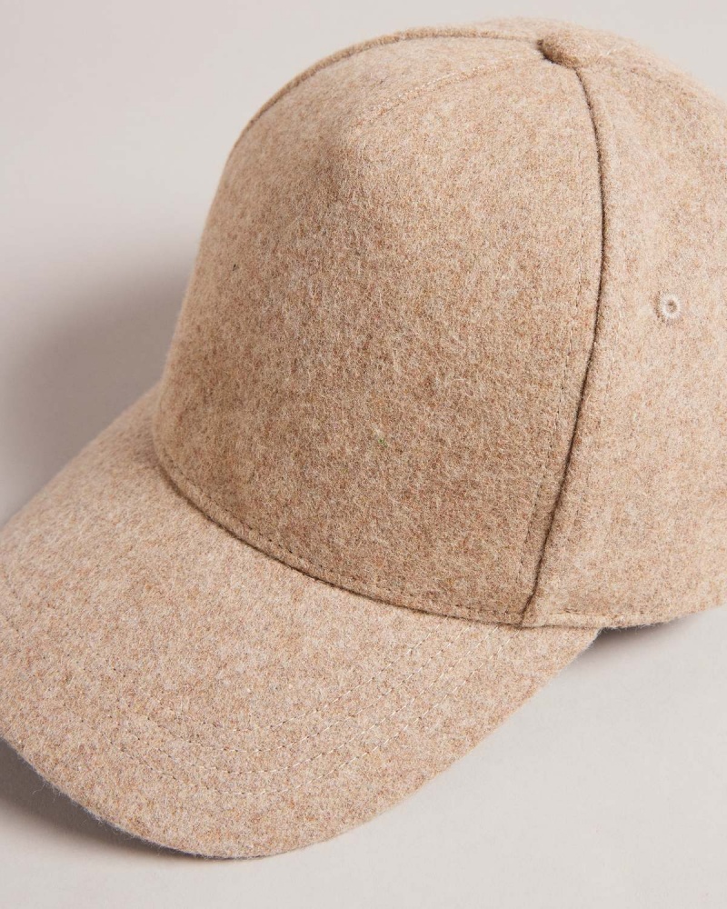 Ted Baker JACOBBS Wełna and Skórzane Mix Cap Camel | 73BCSDVKG