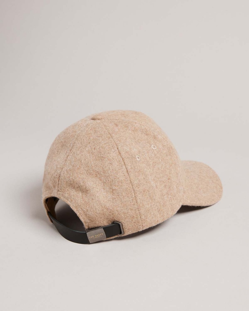 Ted Baker JACOBBS Wełna and Skórzane Mix Cap Camel | 73BCSDVKG