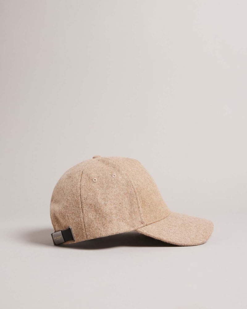 Ted Baker JACOBBS Wełna and Skórzane Mix Cap Camel | 73BCSDVKG