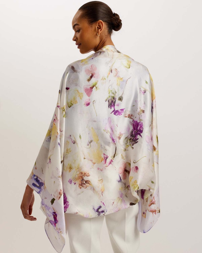 Ted Baker JAMIEEE Floral Printed Wearable Białe | 83VJAGYOP