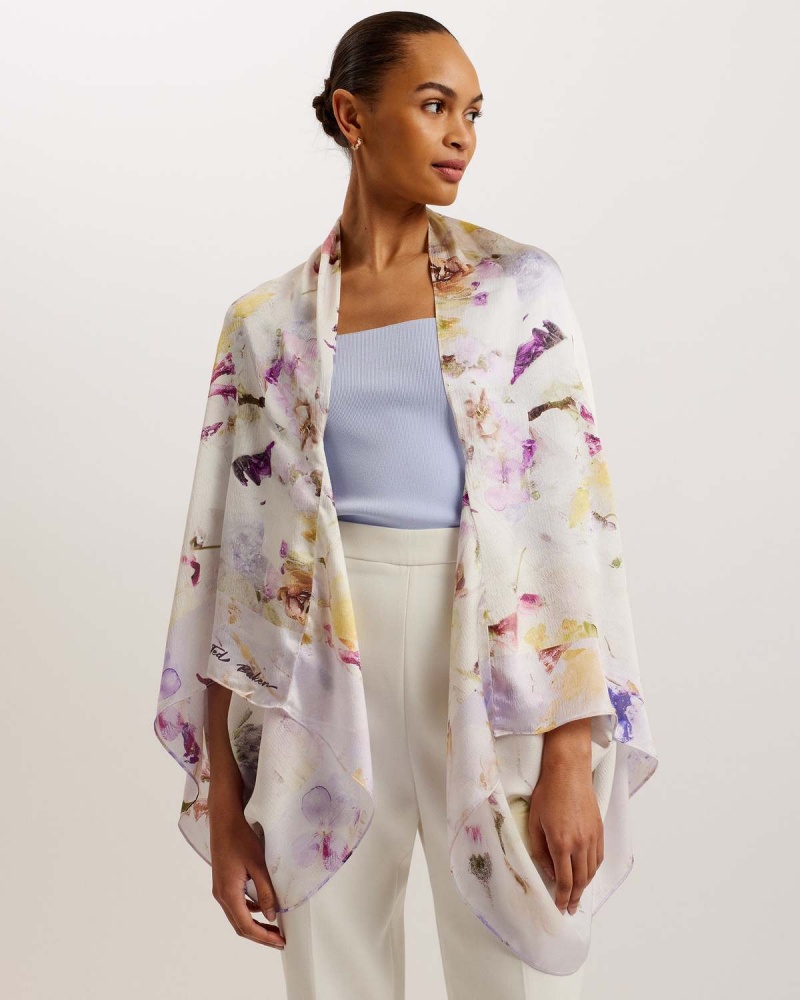 Ted Baker JAMIEEE Floral Printed Wearable Białe | 83VJAGYOP