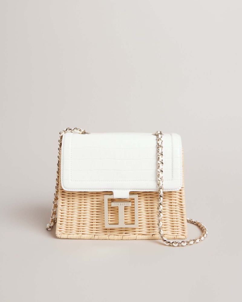 Ted Baker JAYLISI Imitation Croc Basket Bag Natural | 75GBMJUTX