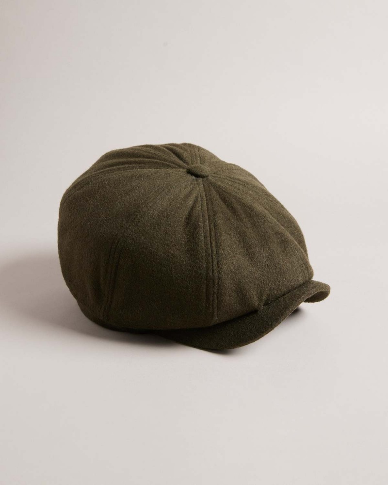 Ted Baker JIMMYY Woollen Baker Boy Hat Khaki | 39ZOLYRUI