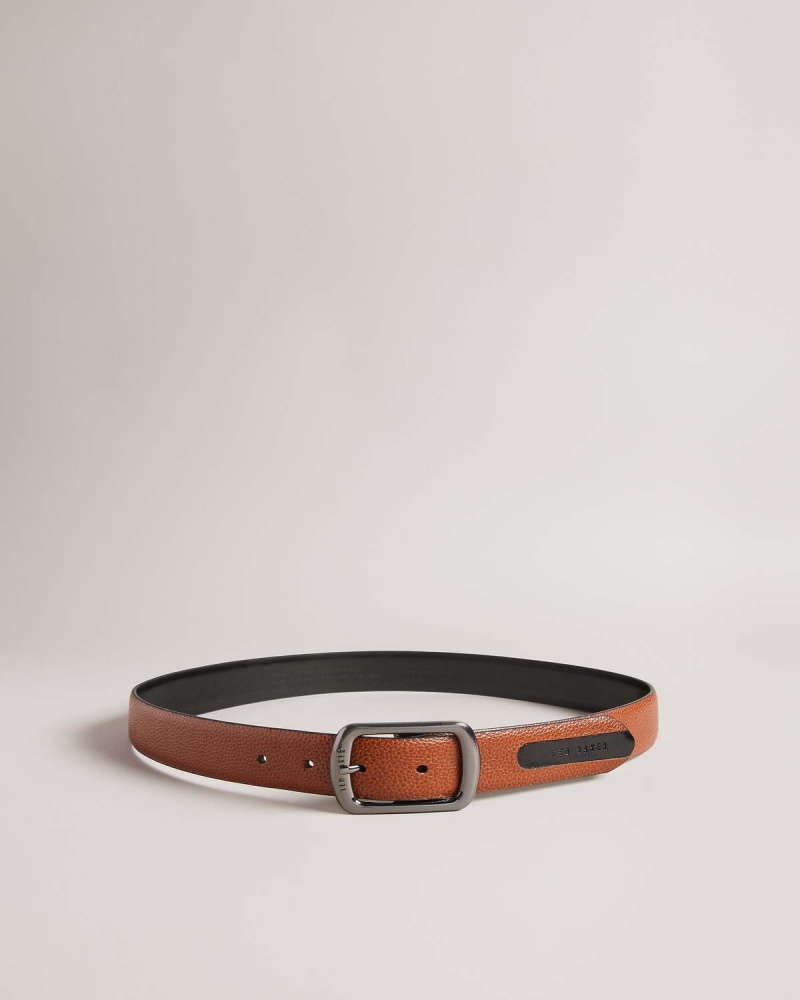 Ted Baker Jaims Contrast Detail Skórzane Belt Zielone | 34EWITOYR