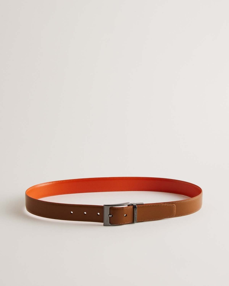 Ted Baker KACIN Reversible Colour Pop Skórzane Belt Granatowe | 49YSFLKVC