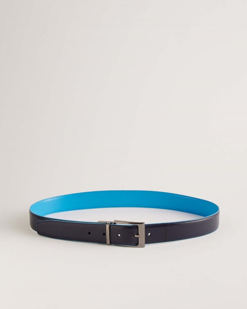 Ted Baker KACIN Reversible Colour Pop Skórzane Belt Granatowe | 49YSFLKVC