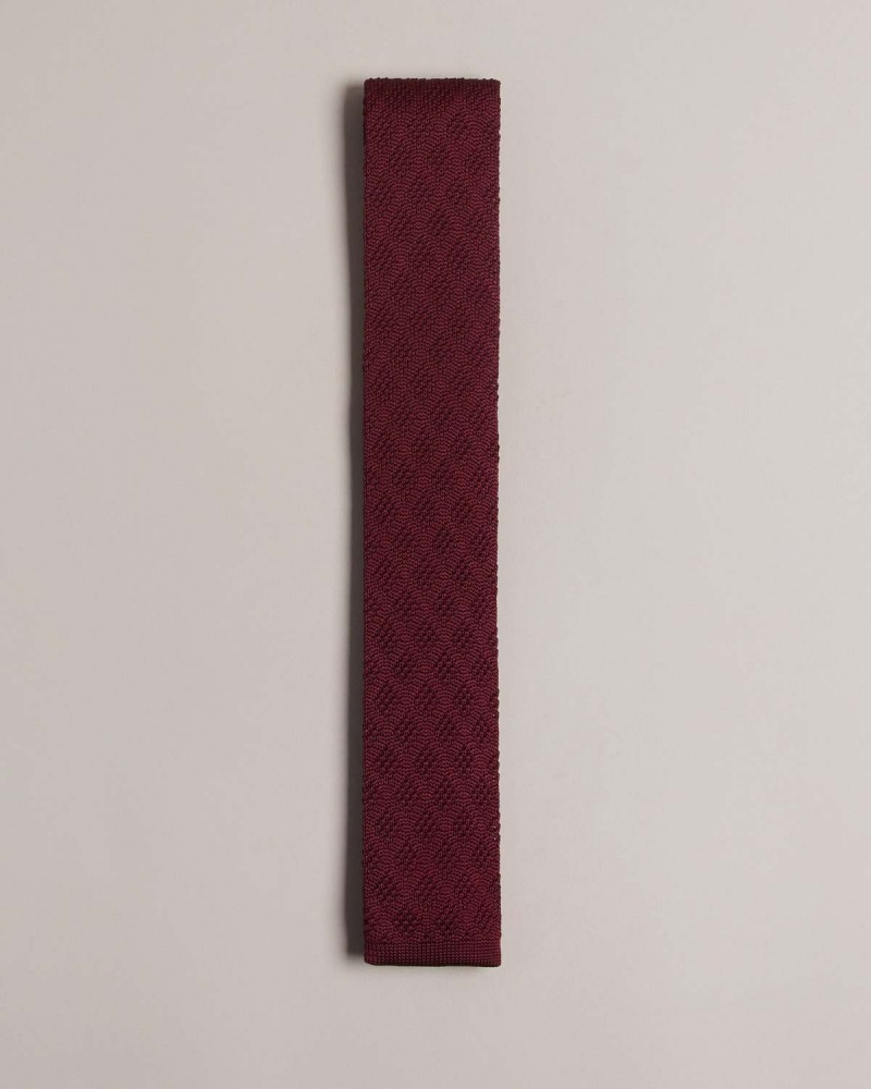 Ted Baker KELMIS Diamond Texture Trykotowy Tie Dk-red | 93UNGYKOF