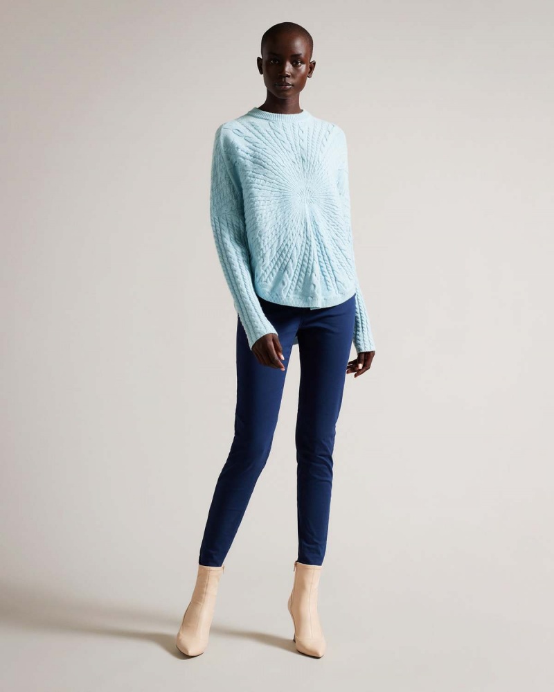 Ted Baker KIMILA Circular Cable Knit Swetry Lt-Blue | 65RZNBEPM