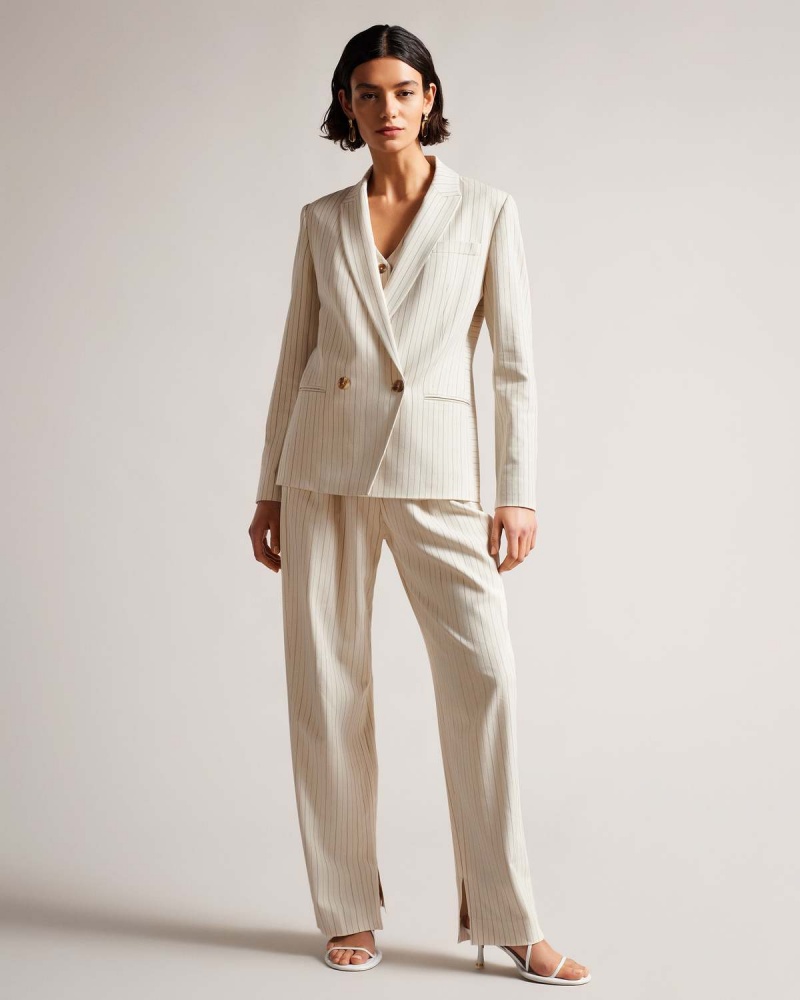 Ted Baker KLLARA Double Breasted Relaxed Tailored Jacket Kremowe | 56DSITZMA