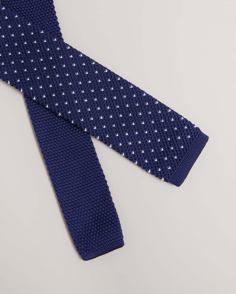 Ted Baker KNITENA Spot Trykotowy Tie Granatowe | 71ODUWEBH