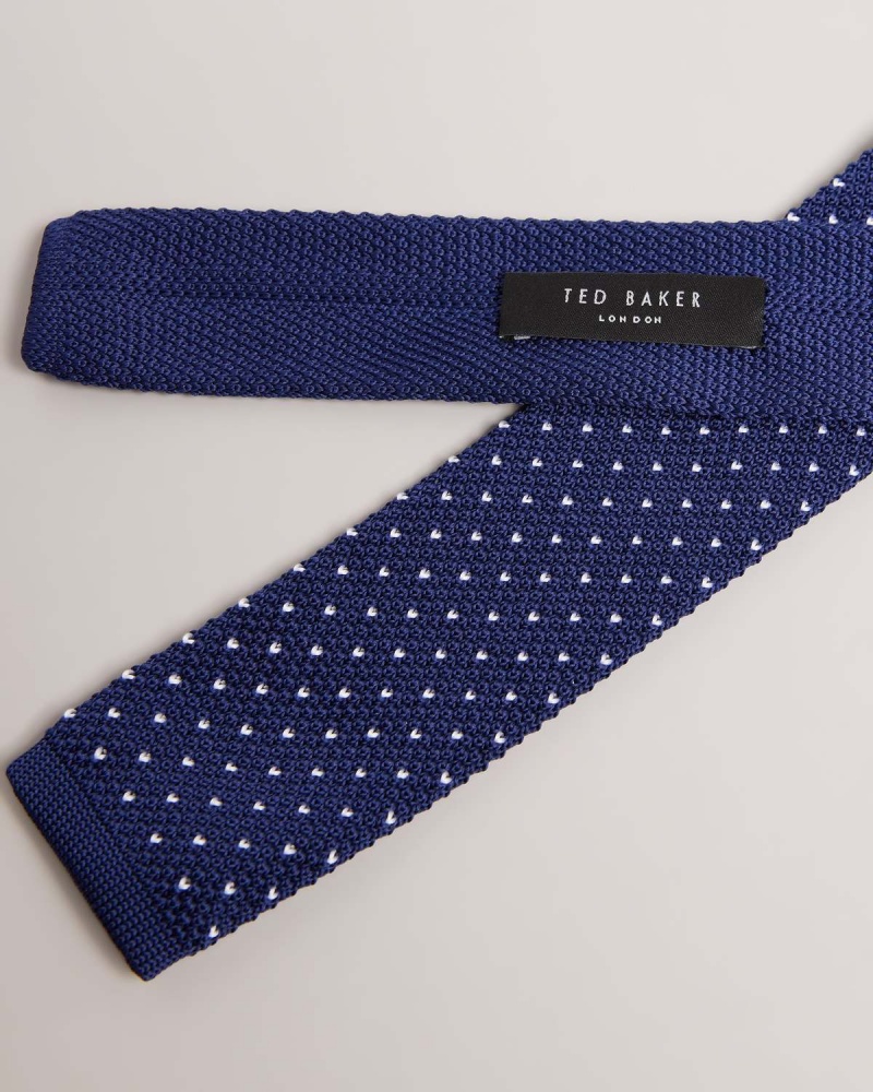 Ted Baker KNITENA Spot Trykotowy Tie Granatowe | 71ODUWEBH