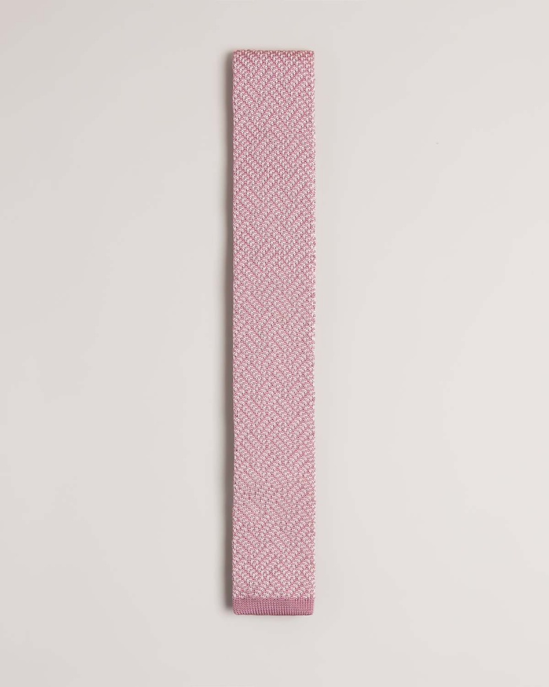 Ted Baker KNITEX Trykotowy Tie Różowe | 97FNPUQJI