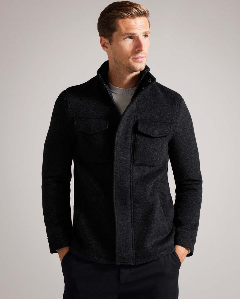 Ted Baker KNOWL Funnel Neck Field Jacket Granatowe | 61TLBUGHX