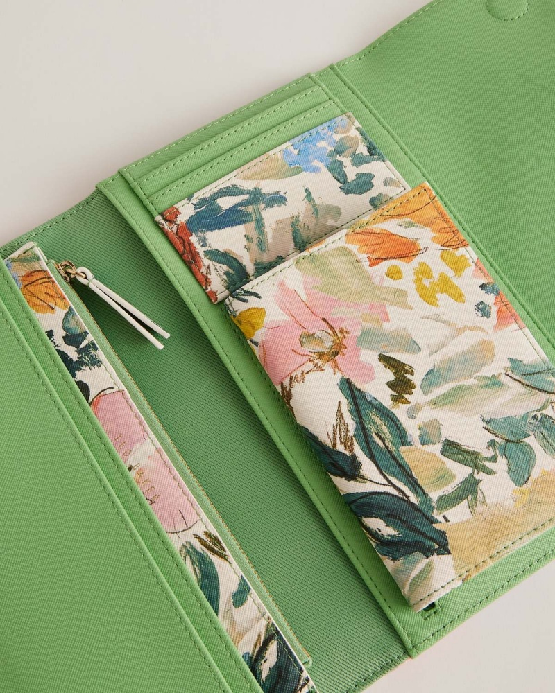 Ted Baker LETTAAS Floral Printed Travel Wallet Kremowe | 86OFLCBTE