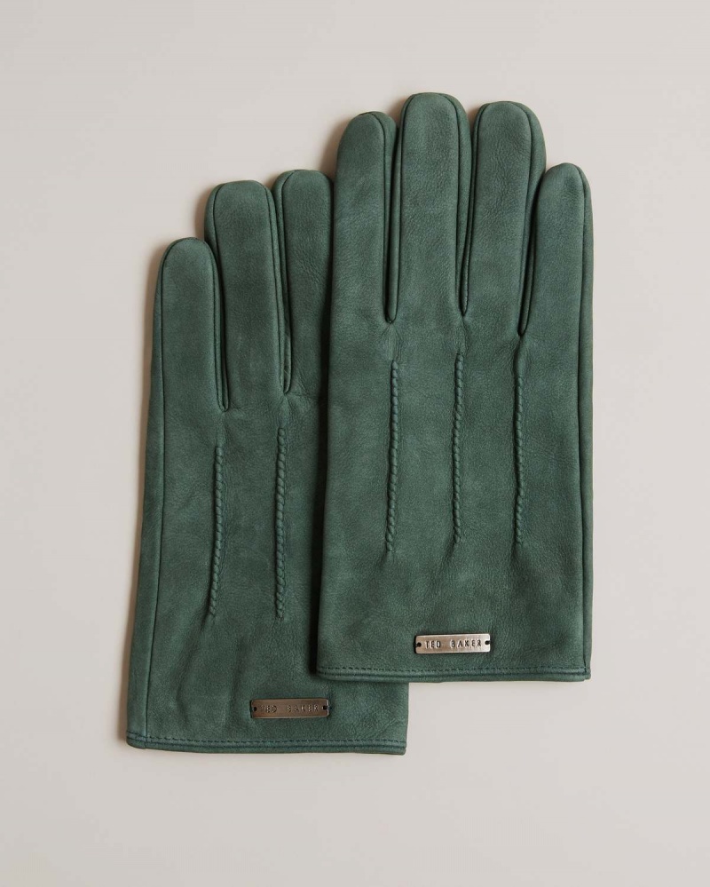 Ted Baker LEVIII Nubuk/Zamszowe Gloves Khaki | 97EWPJBMQ