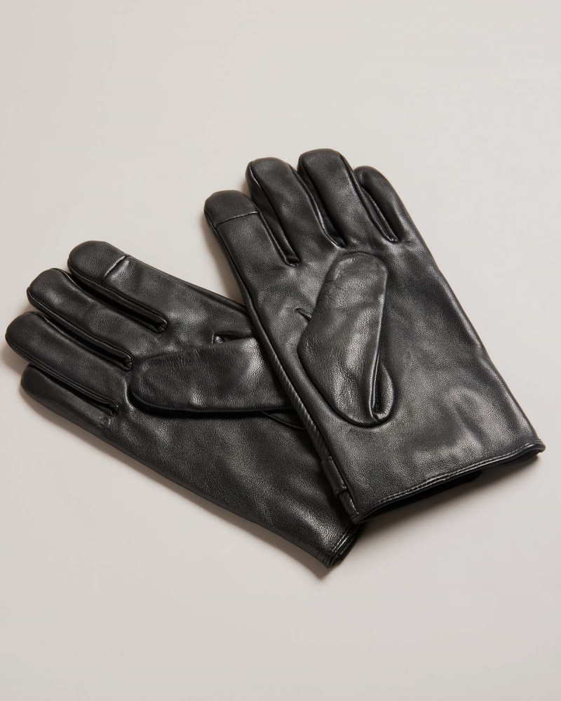 Ted Baker LIAMMM House Check Etched Gloves Czarne | 43TSHEDOY