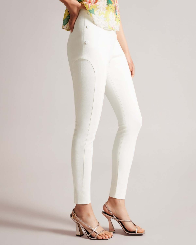 Ted Baker LIROI High Waisted Legging with Faux Popper Detail Czarne | 73JMYOZQT