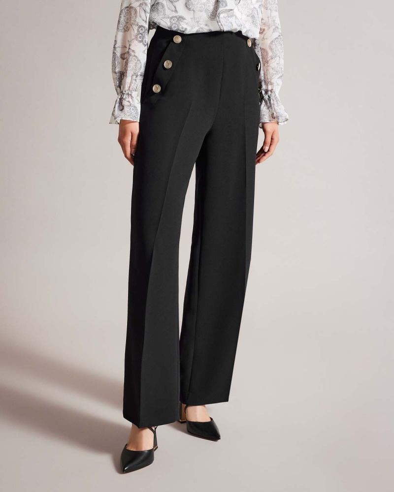 Ted Baker LLAYLAT High Waisted Szerokie Leg Twill Trouser Białe | 40LTNBOMF