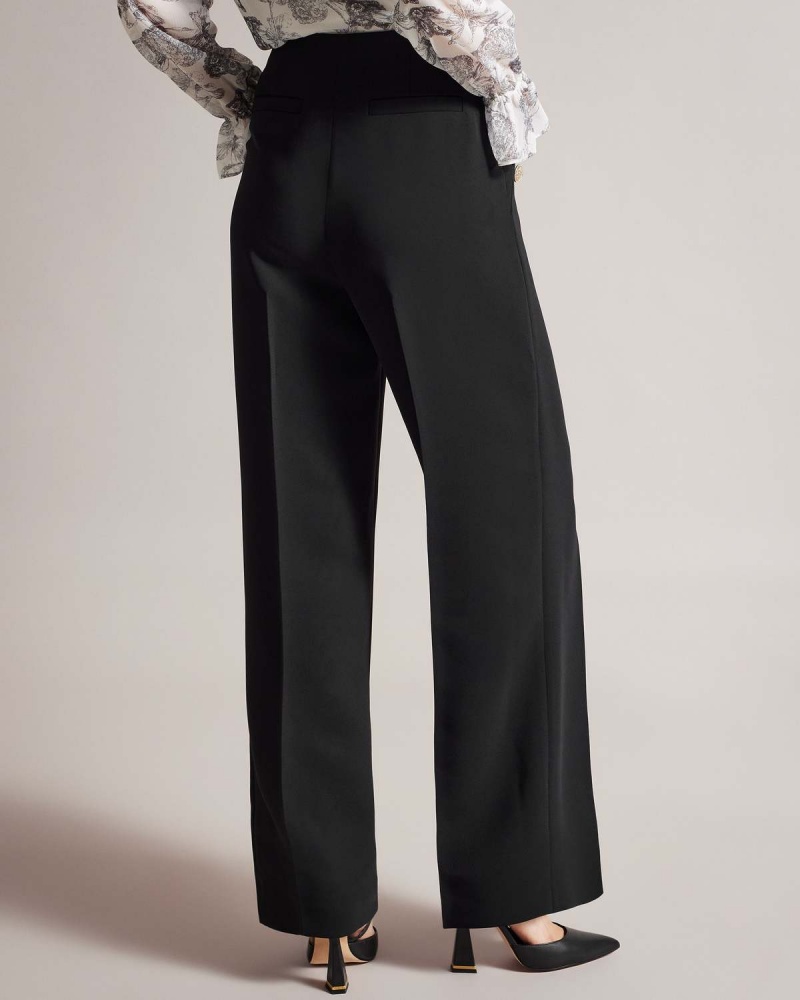 Ted Baker LLAYLAT High Waisted Szerokie Leg Twill Trouser Białe | 40LTNBOMF