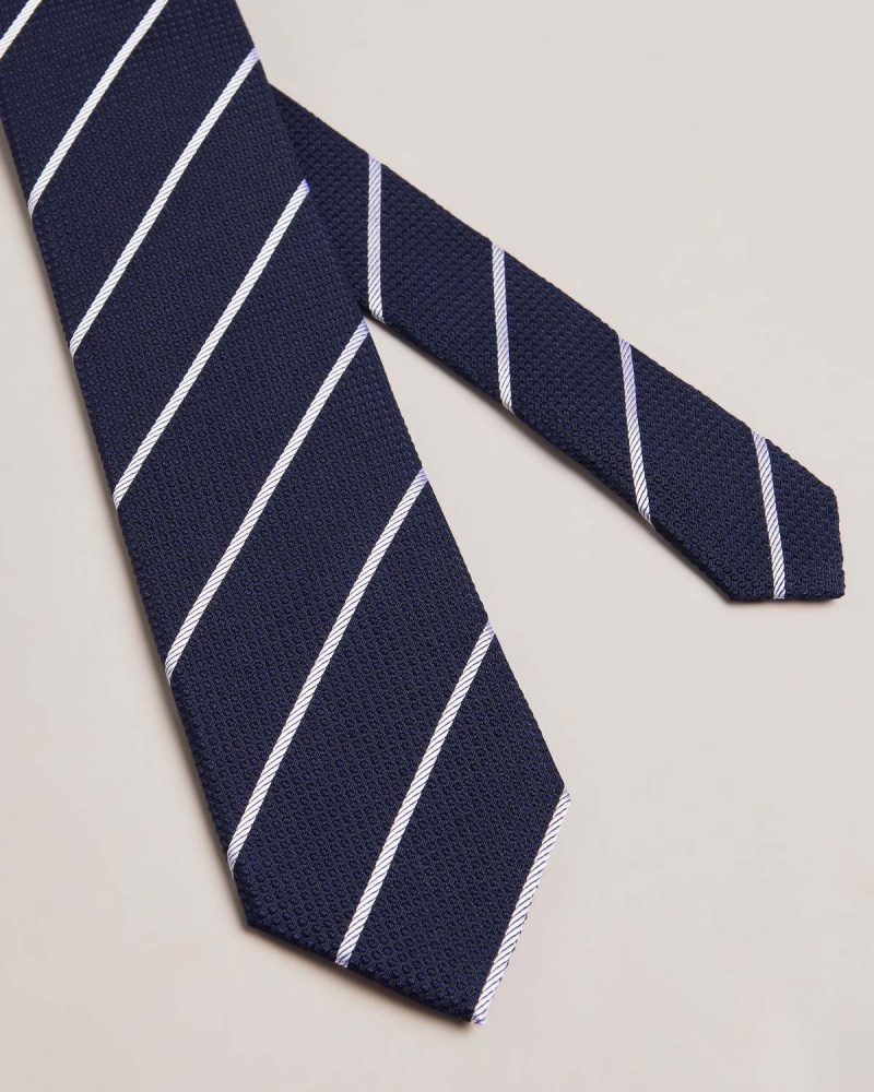 Ted Baker LUCIIO Narrow Stripe Tie Granatowe | 04YAIUBHM