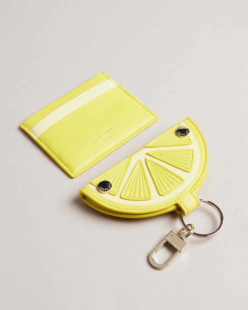 Ted Baker Lemmonn Lemon Slice Keyring and Card Holder Żółte | 82VNJXRWC