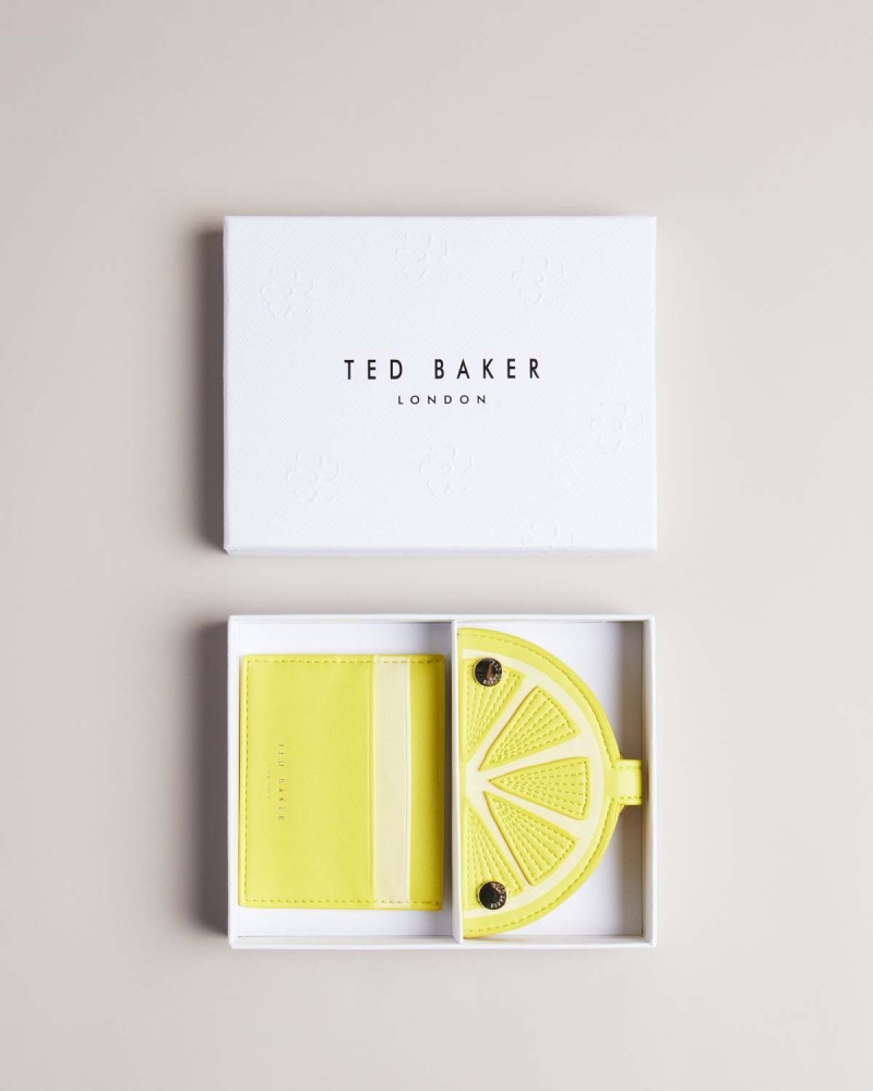 Ted Baker Lemmonn Lemon Slice Keyring and Card Holder Żółte | 82VNJXRWC