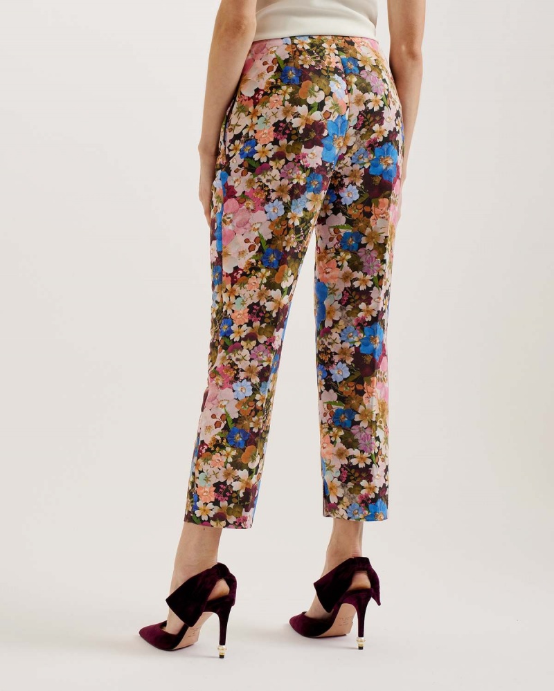 Ted Baker MADONID Printed Slim Leg Trouser Czarne | 19LOJWGDS