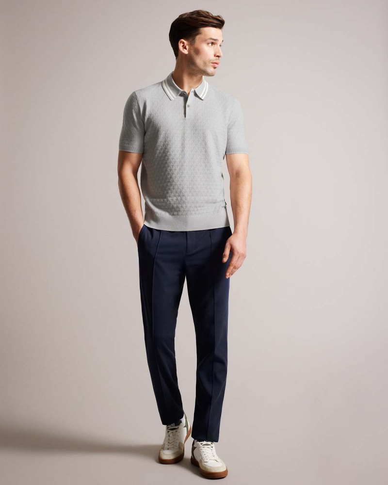 Ted Baker MAHANA SS Regular T Stitched Polo Szare | 21JYEAHTP