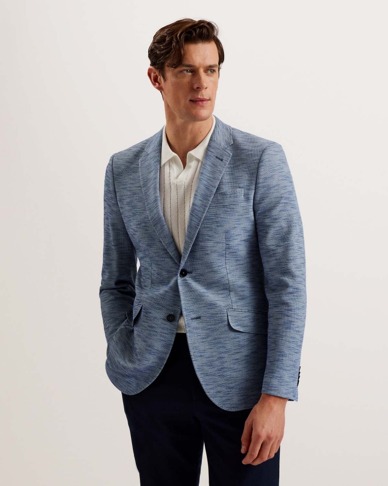 Ted Baker MARCUSJ Jersey SB2 Slim Blazer Niebieskie | 75SBZLKNC