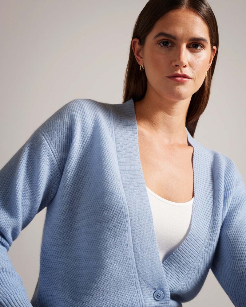 Ted Baker MARILO Easy Fit Trykotowy Cardigan Lt-Blue | 51GCWFALB