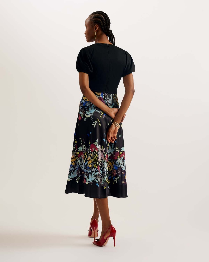 Ted Baker MAULINA Ponte Sukienki With Midi Skirt Czarne | 10BXGRDFS